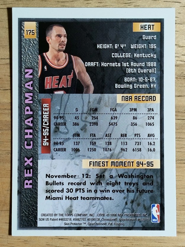 1995-96 Finest #175 Rex Chapman