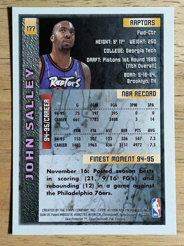 1995-96 Finest #177 John Salley