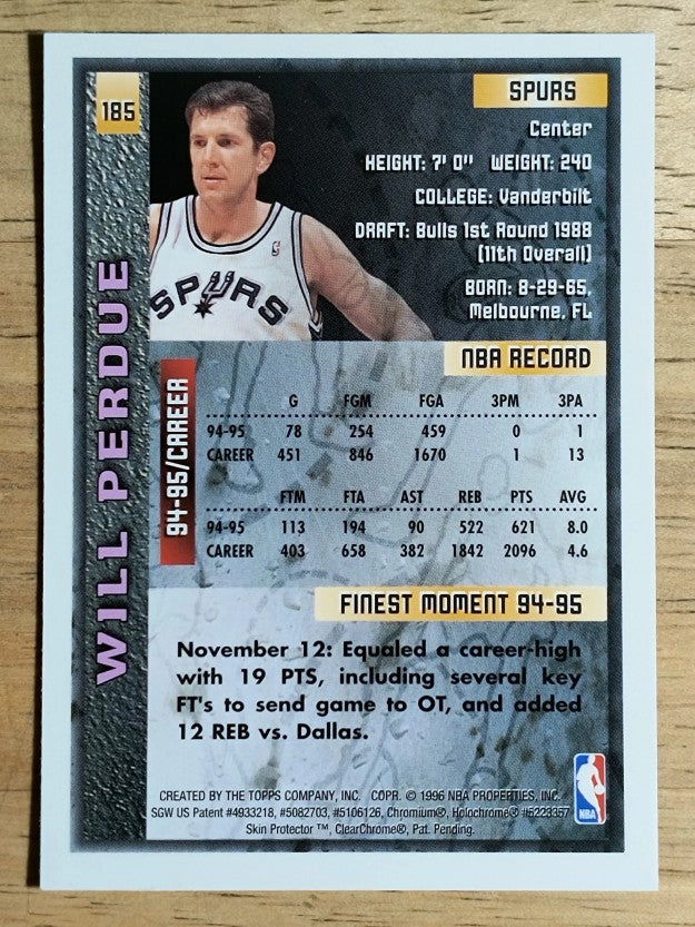 1995-96 Finest #185 Will Perdue