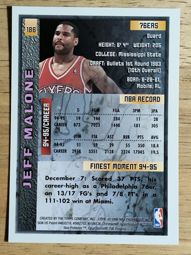 1995-96 Finest #186 Jeff Malone