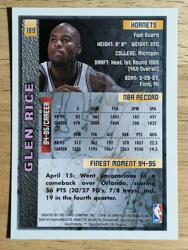 1995-96 Finest #189 Glen Rice