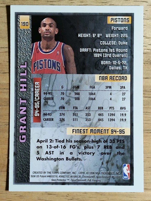 1995-96 Finest #190 Grant Hill
