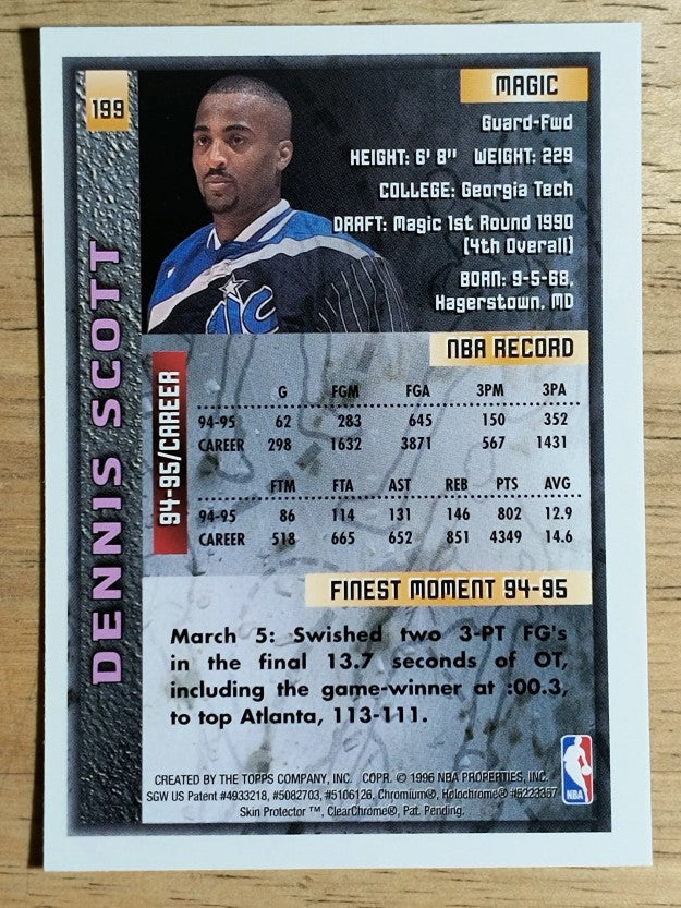 1995-96 Finest #199 Dennis Scott