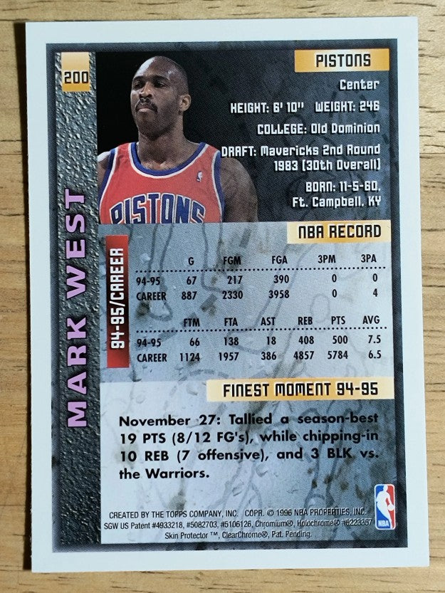 1995-96 Finest #200 Mark West