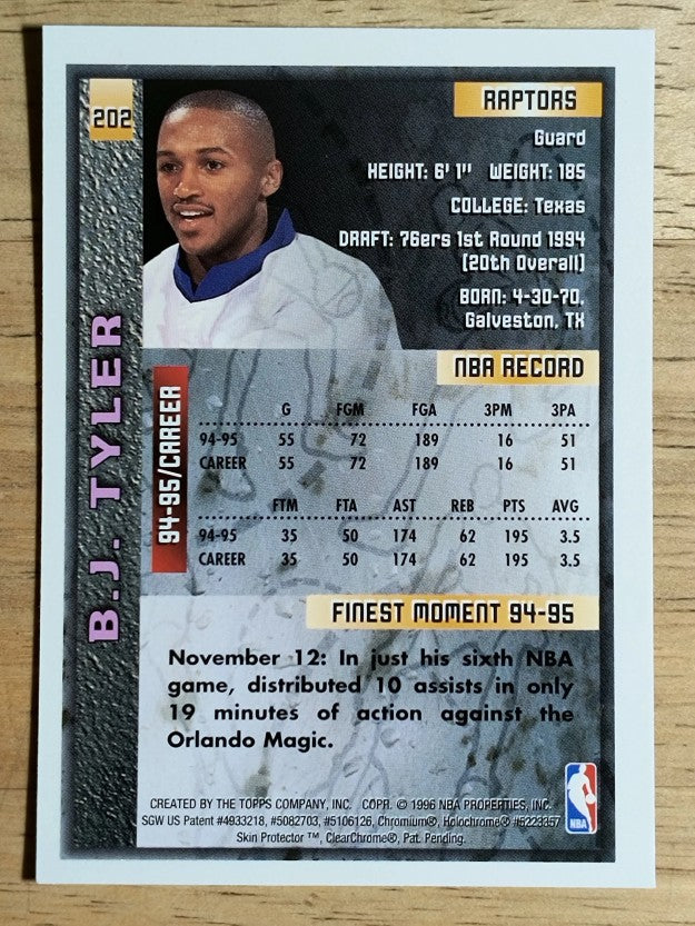 1995-96 Finest #202 B.J. Tyler