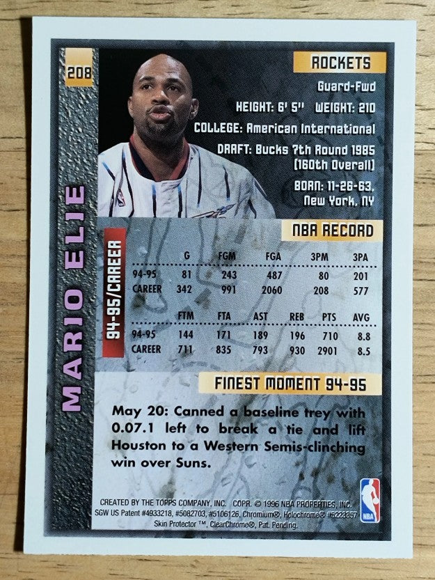 1995-96 Finest #208 Mario Elie