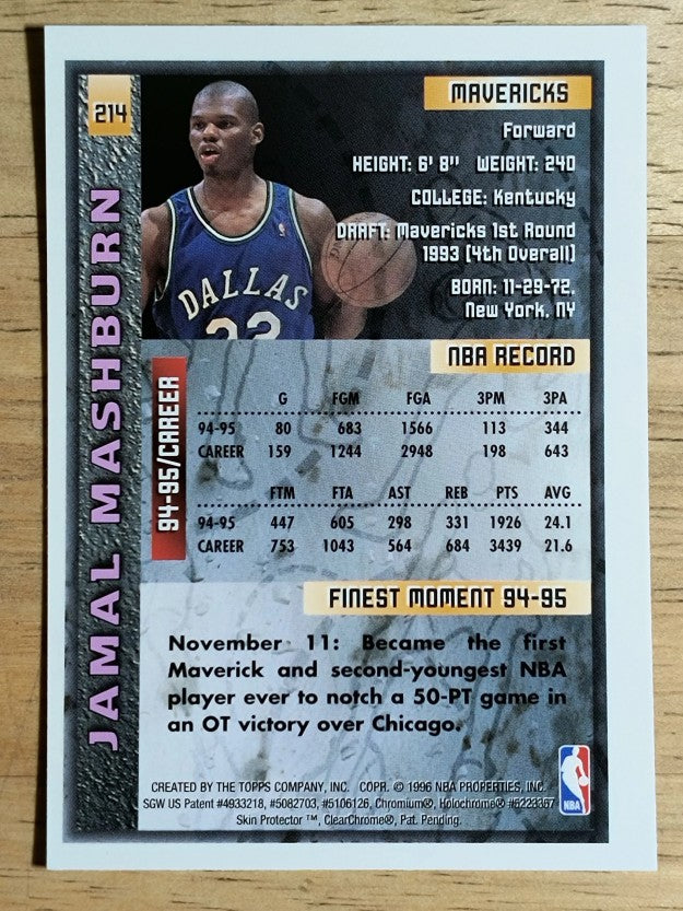 1995-96 Finest #214 Jamal Mashburn