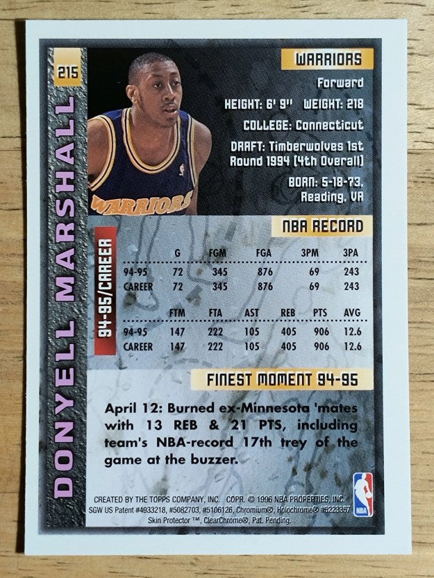 1995-96 Finest #215 Donyell Marshall