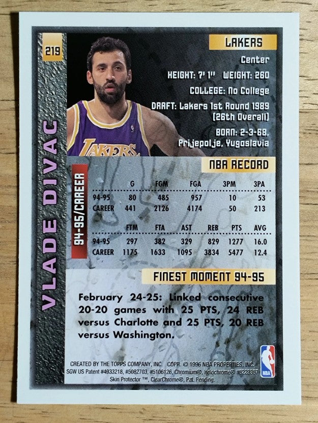 1995-96 Finest #219 Vlade Divac