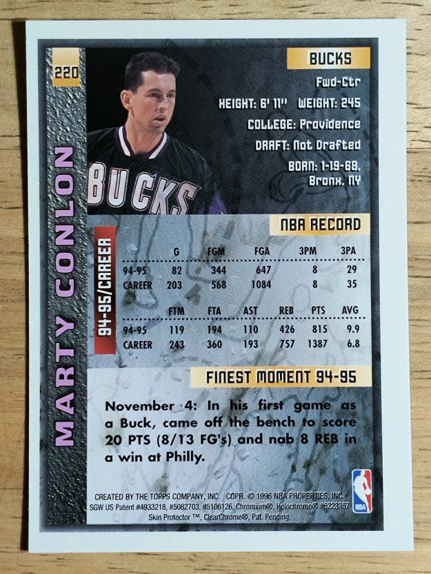 1995-96 Finest #220 Marty Conlon