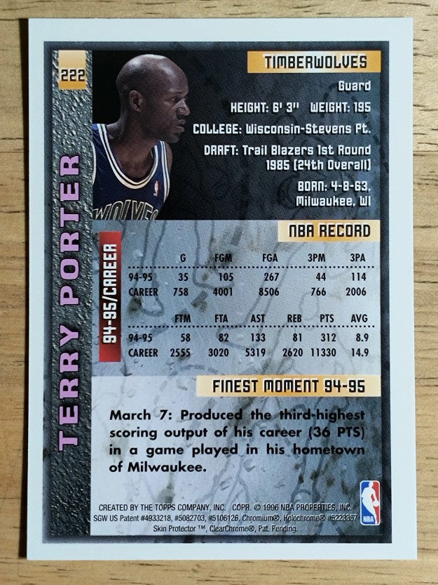 1995-96 Finest #222 Terry Porter
