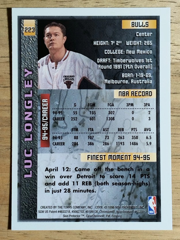 1995-96 Finest #223 Luc Longley