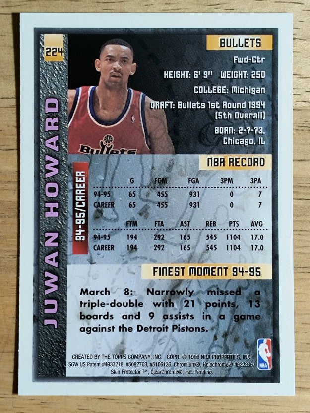 1995-96 Finest #224 Juwan Howard