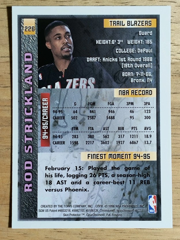 1995-96 Finest #226 Rod Strickland