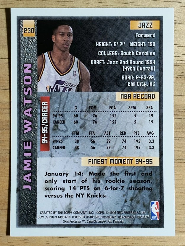 1995-96 Finest #230 Jamie Watson