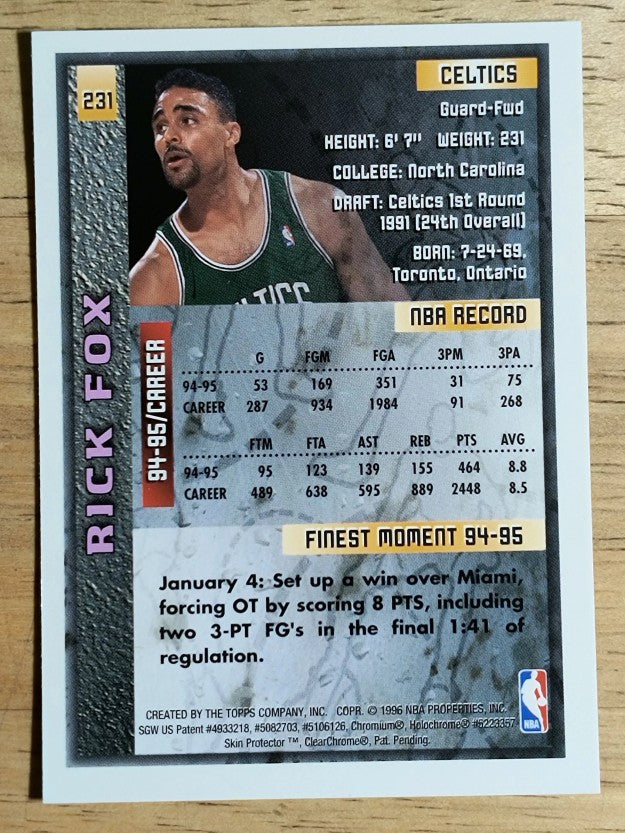 1995-96 Finest #231 Rick Fox