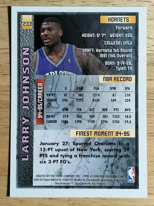 1995-96 Finest #233 Larry Johnson