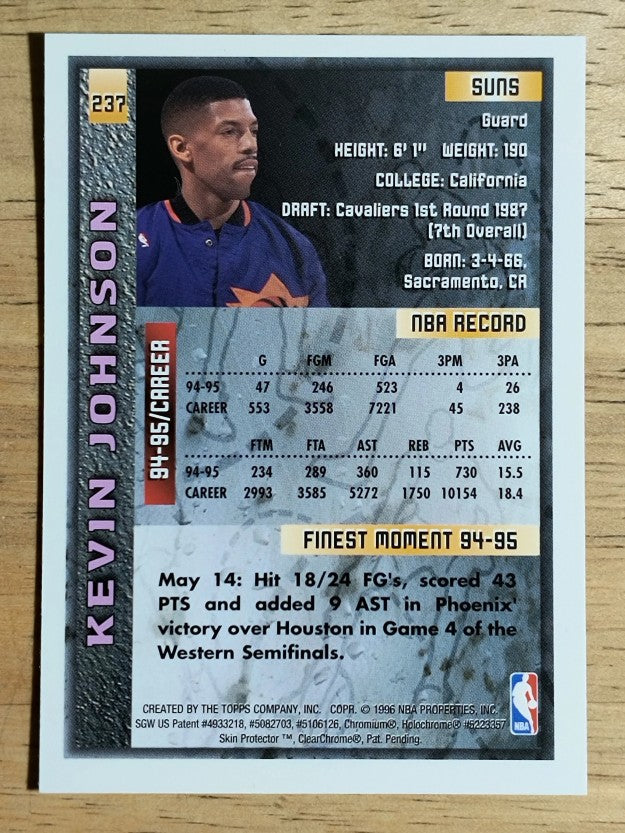 1995-96 Finest #237 Kevin Johnson