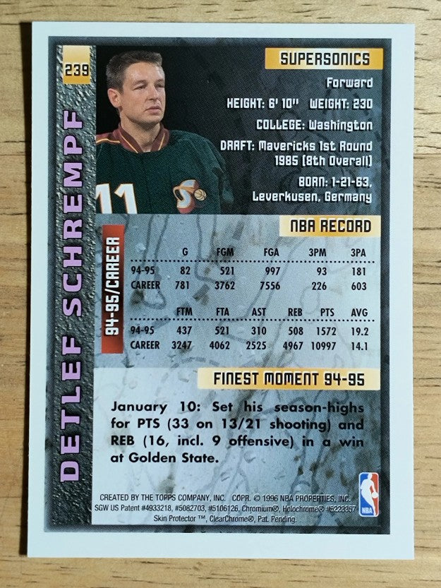 1995-96 Finest #239 Detlef Schrempf