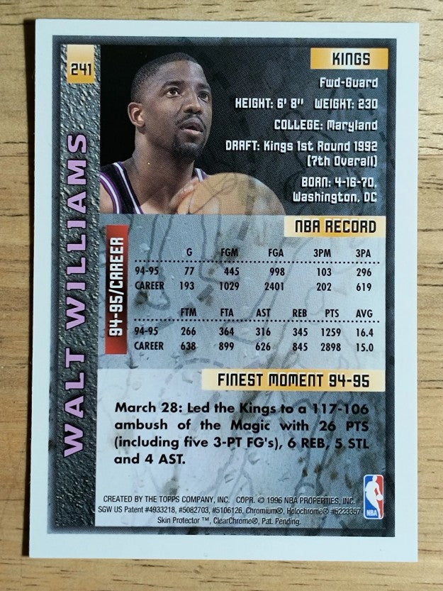 1995-96 Finest #241 Walt Williams
