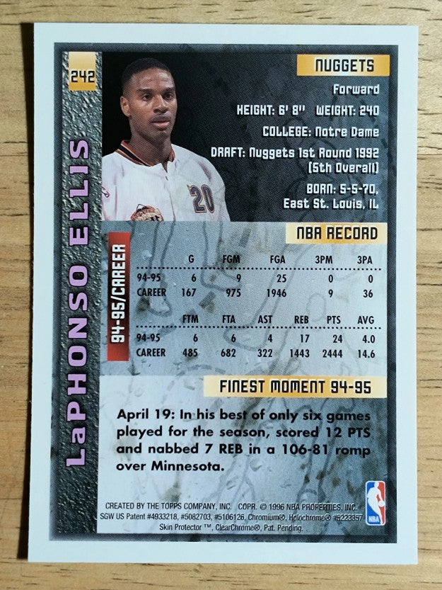 1995-96 Finest #242 LaPhonso Ellis