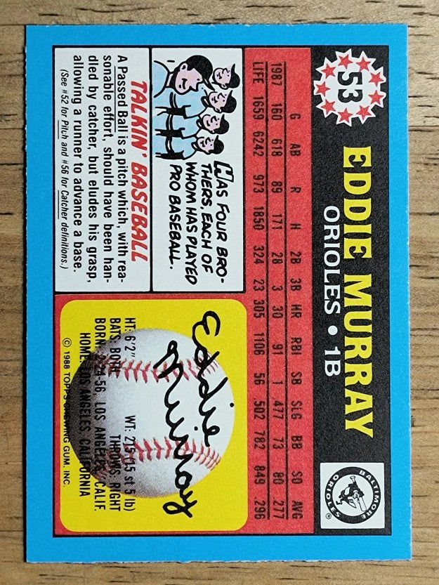 1988 Topps UK Minis #53 Eddie Murray