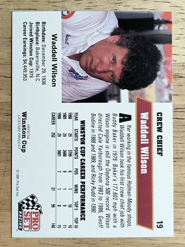 1991 Pro Set #19 Waddell Wilson