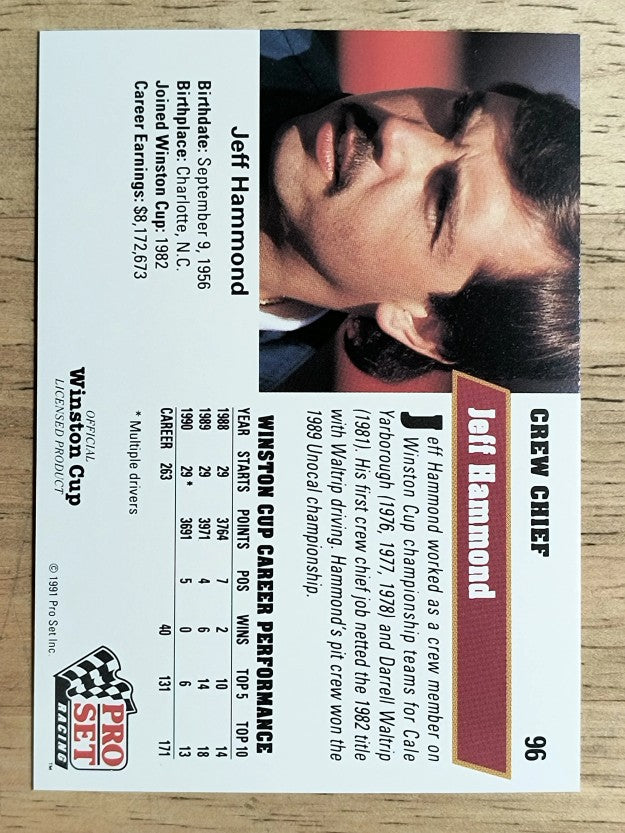 1991 Pro Set #96 Jeff Hammond