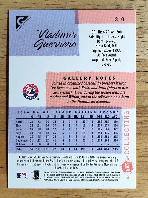 2001 Topps Gallery #30 Vladimir Guerrero