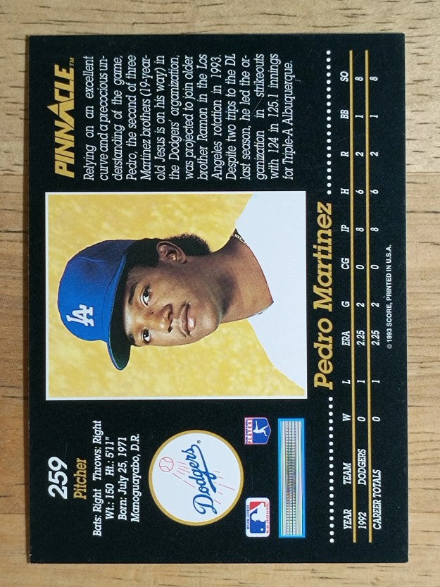 1993 Pinnacle #259 Pedro Martinez