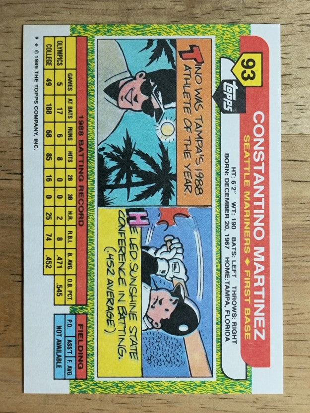 1989 Topps Big #93 Tino Martinez