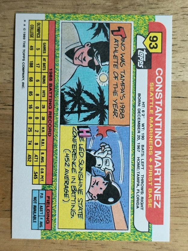 1989 Topps Big #93 Tino Martinez