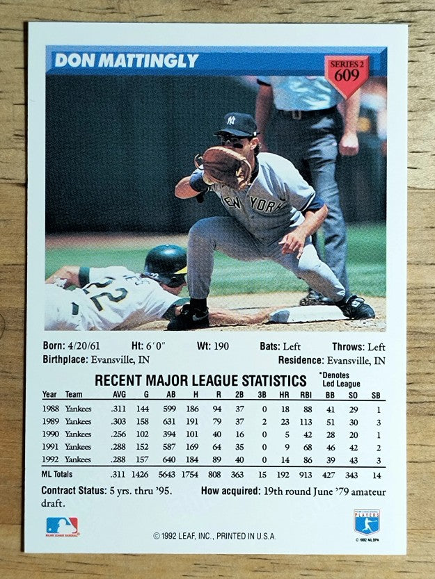 1993 Donruss #609 Don Mattingly