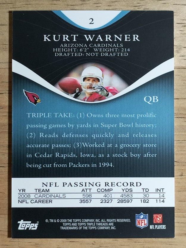 2009 Topps Triple Threads Sapphire #2 Kurt Warner