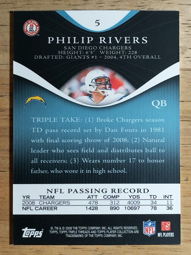 2009 Topps Triple Threads Sapphire #5 Philip Rivers
