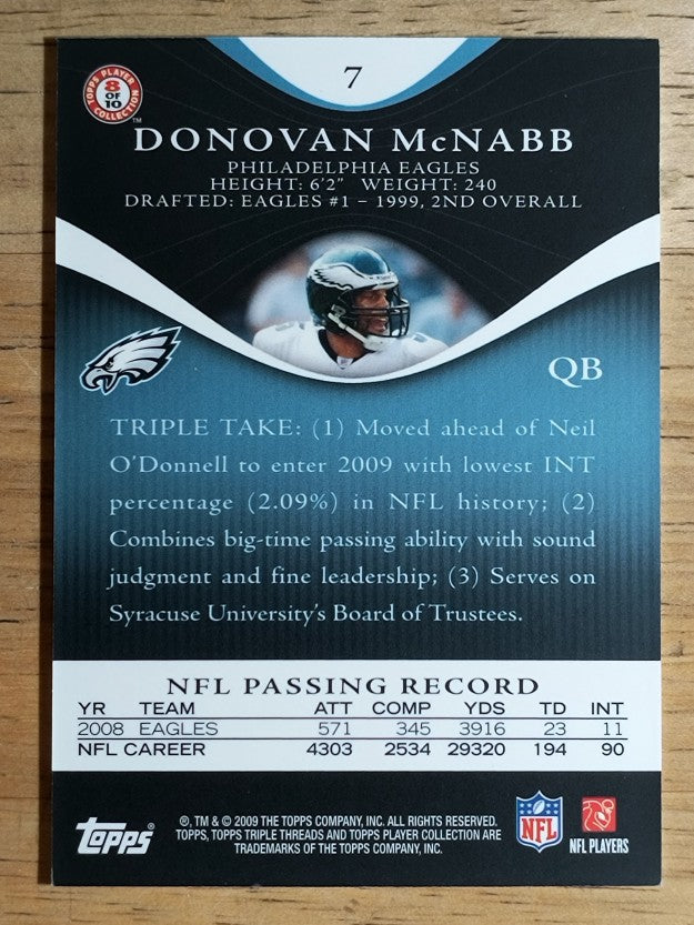 2009 Topps Triple Threads Sapphire #7 Donovan McNabb