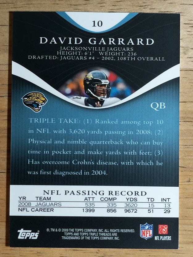 2009 Topps Triple Threads Sapphire #10 David Garrard