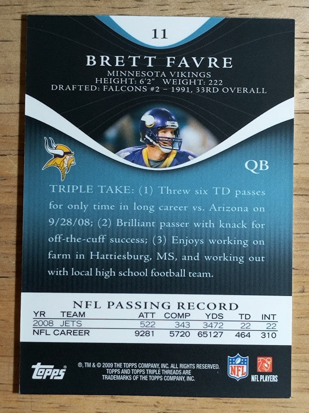 2009 Topps Triple Threads Sapphire #11 Brett Favre
