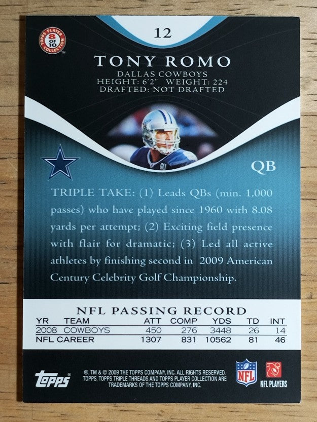 2009 Topps Triple Threads Sapphire #12 Tony Romo