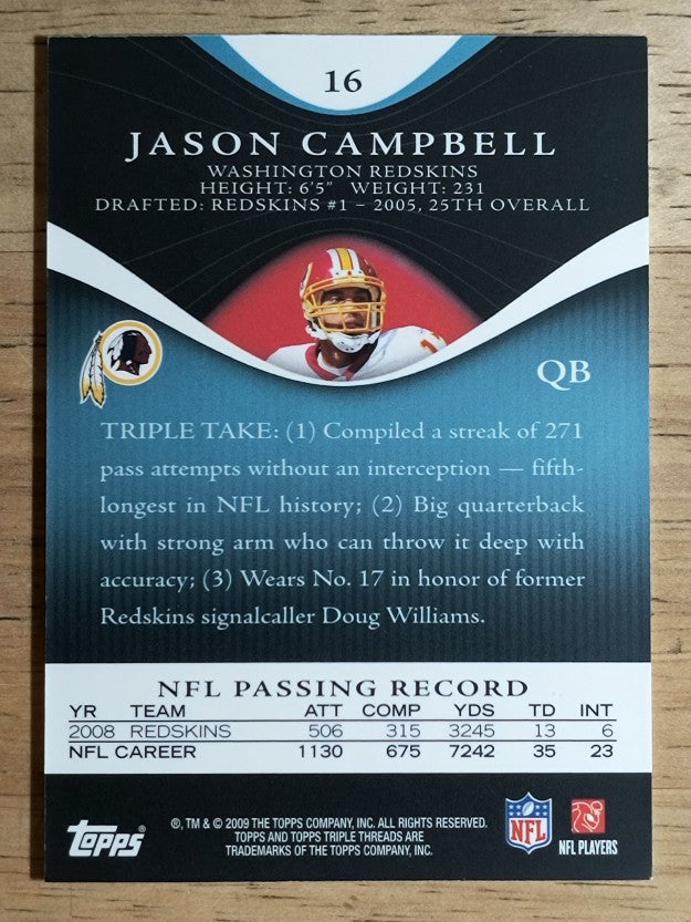 2009 Topps Triple Threads Sapphire #16 Jason Campbell