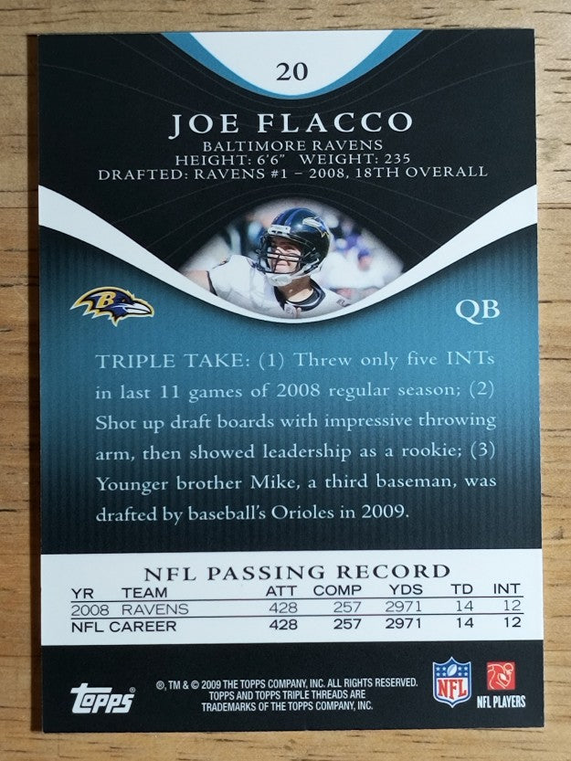 2009 Topps Triple Threads Sapphire #20 Joe Flacco