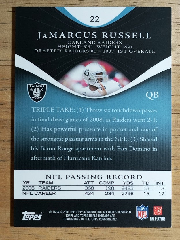 2009 Topps Triple Threads Sapphire #22 JaMarcus Russell