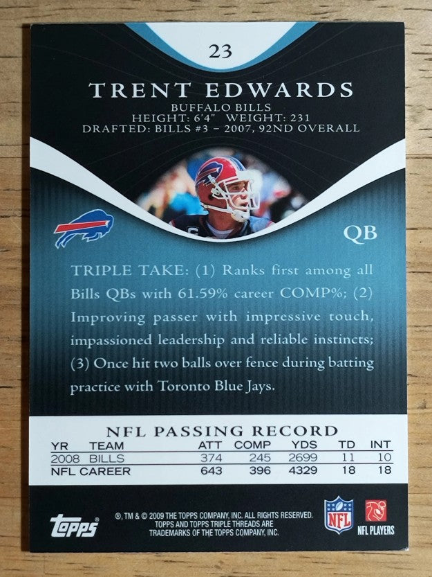 2009 Topps Triple Threads Sapphire #23 Trent Edwards