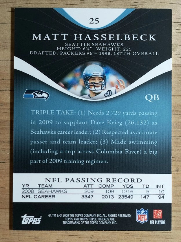 2009 Topps Triple Threads Sapphire #25 Matt Hasselbeck