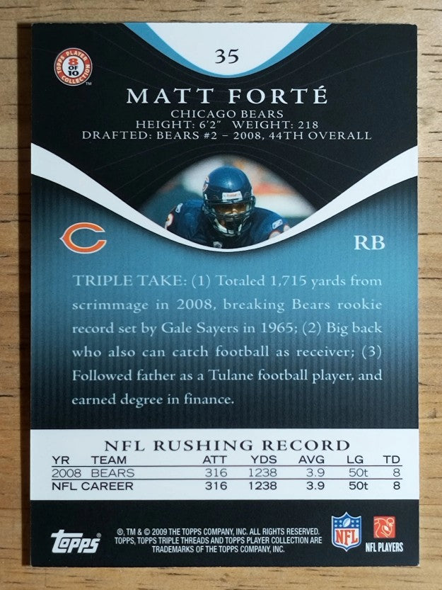 2009 Topps Triple Threads Sapphire #35 Matt Forte