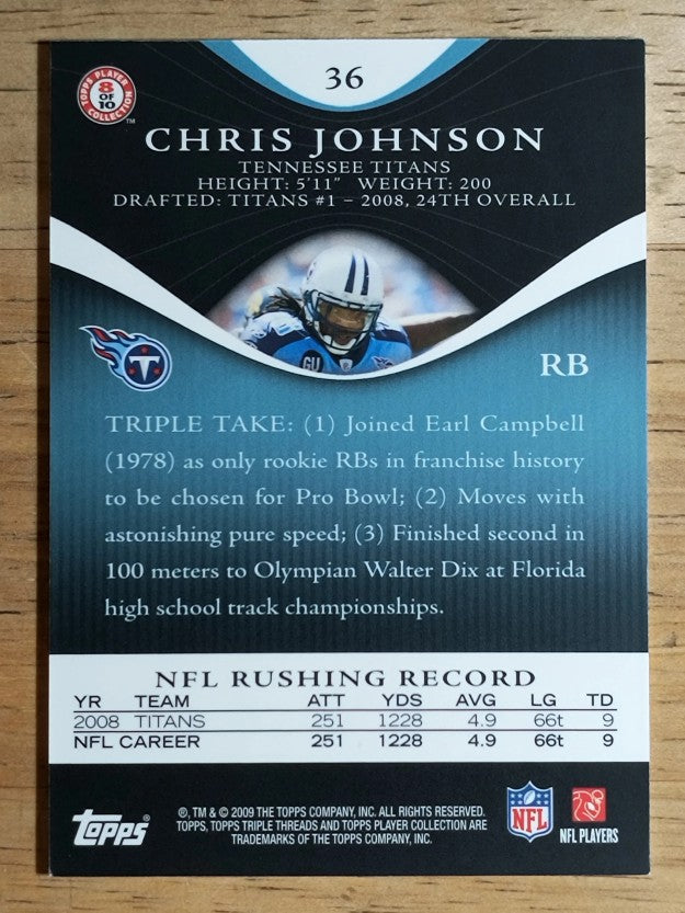 2009 Topps Triple Threads Sapphire #36 Chris Johnson