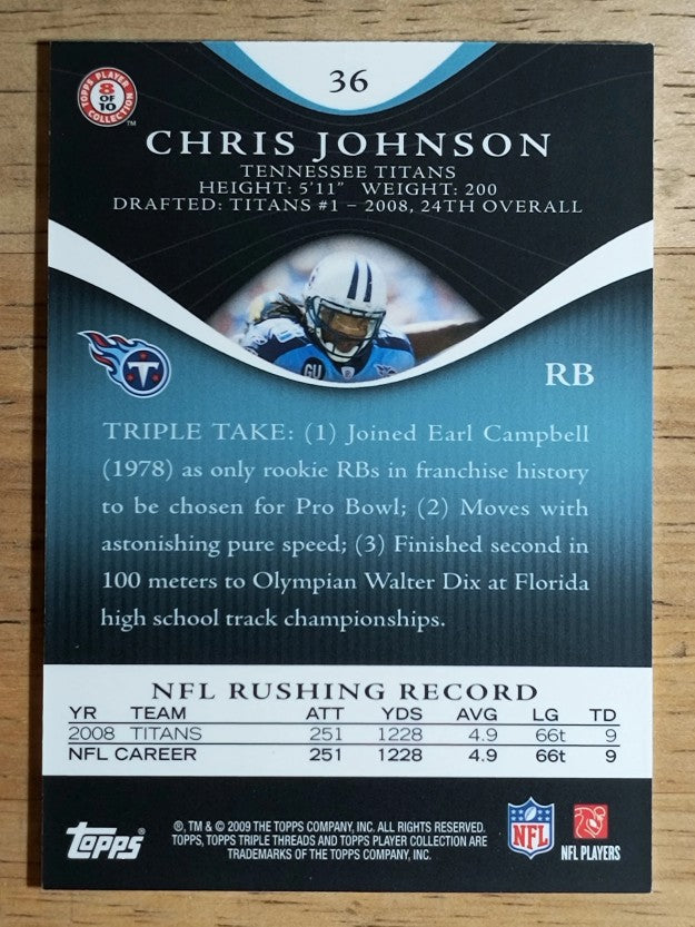 2009 Topps Triple Threads Sapphire #36 Chris Johnson
