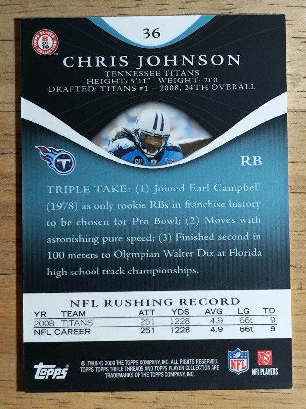 2009 Topps Triple Threads Sapphire #36 Chris Johnson