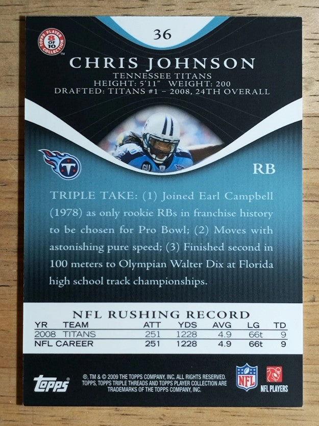 2009 Topps Triple Threads Sapphire #36 Chris Johnson