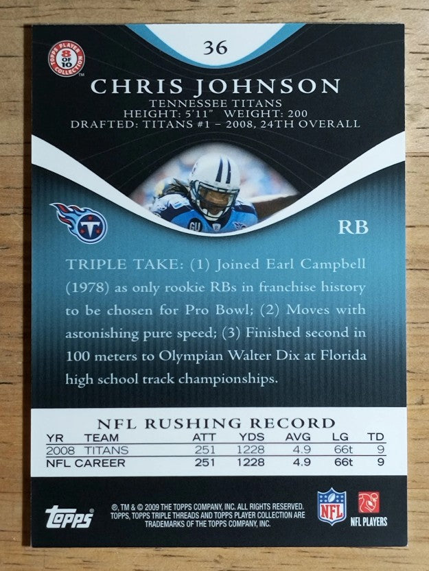 2009 Topps Triple Threads Sapphire #36 Chris Johnson